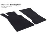 Tappetini Mercedes Sl R107 1971-1985 Tappetini Originali Di Qualità In Velours - 2 Pezzi - Nero