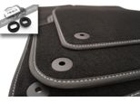 Tappetini Per Vw Touareg 7L Tutti I Tappetini In Moquette Premium Velours / Moquette 4 Pezzi (Cuciture Argento)