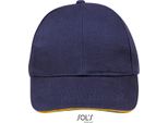 Sols 88100 | Six Panel Cap Buffalo / Berretto / Beanie / Cappello - Colore: French Navy/Neon Orange - Taglia: Unica