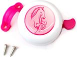 Set Cestino Bici Borraccia E Campanello Per Bambini Rosa Con Cavallo Per Balance Bike, Triciclo, Bicicletta, Monopattino