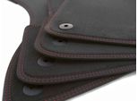 Tappetini Adatti Per Vw T-Cross Velours Premium Tappetini Auto In Moquette 4X Nero Doppia Cucitura Rosso