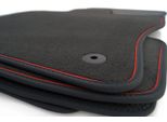 Tappetini Audi A4 8K B8 / Allroad / Avant S4 / A5 Sportback 8T Tappetini Auto In Velluto Di 4X Antracite, Fascia Rossa