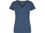 X.O By Promodoro 1525 | Maglietta Donna Con Scollo A V, Cotone Pettinato - Colore: Heather Navy - Taglia: S