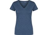 X.O By Promodoro 1525 | Maglietta Donna Con Scollo A V, Cotone Pettinato - Colore: Heather Navy - Taglia: 3XL
