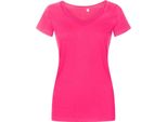 X.O By Promodoro 1525 | Maglietta Donna Con Scollo A V, Cotone Pettinato - Colore: Bright Rose - Taglia: 3XL