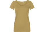 X.O By Promodoro 1525 | Maglietta Donna Con Scollo A V, Cotone Pettinato - Colore: Olive - Taglia: Xxl