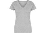 X.O By Promodoro 1525 | Maglietta Con Scollo A V Da Donna, Cotone Pettinato - Colore: Heather Grey - Taglia: Xl