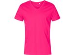 X.O By Promodoro 1425 | Maglietta Uomo Collo A V, Cotone Pettinato - Colore: Bright Rose - Taglia: Xxl