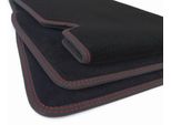 Tappetini Tesla Model S In Velours (Doppia Cucitura Rossa) Tappeto Auto In 3 Pezzi In Qualità Originale Nero