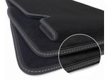Tappetini Tesla Model S Dal 2015 (Doppia Cucitura Nero Argento) Tappeto Auto Sport Tuning Accessori Velours 3 Pezzi