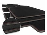 Tappetini Tesla Model 3 (Doppia Cucitura Rossa, Argento) Premium Velours Tuning Car Carpet Set Completo Di 3 Pezzi