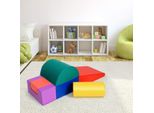 Costway 6 Tlg. Blocchi Da Costruzione In Schiuma, Blocchi Da Costruzione Giganti Per Scatenarsi E Arrampicarsi Blocchi Da Costruzione Grandi Per Bambini In Età Prescolare E Neonati Blocchi Da Costruzione Morbidi Blu+Rosso