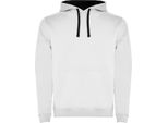 Felpa Con Cappuccio Urban Da Uomo, Interno Spazzolato - Colore: White 01/Navy Blue 55 - Taglia: S
