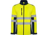 Roly Workwear HV9303 | Antares Giacca Softshell Hi-Viz Con Strisce Riflettenti - Colore: Blu Navy 55/Giallo Fluor 221 - Taglia: L