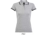 Sols 00578 | Polo Donna Pasadena - Colore: Grigio Melange/Navy - Taglia: L
