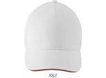 Sols 02116 | 5 Panel Unisex Contrast Three-Color Cap Longchamp - Farbe: Bianco - GrößE: Taglia Unica
