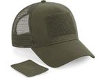 Beechfield B641 | Patch Snapback Trucker Cap, Snapback Size Adjuster - Colore: Verde Militare - Taglia: Unica
