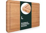 Tagliere Blumtal In 100% Bambù - Antisettico, Spessore 2 Cm, Tagliere In Legno Massiccio Con Scanalatura Per Il Succo, Tagliere In Legno, 38X25X2Cm