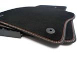 Tappetini Premium Adatti Per Vw Golf Sportsvan Velours 850G/M² Tappetini Per Auto Con Doppia Cucitura Rosso Bianco, 4 Pezzi