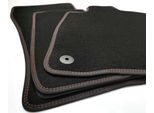 Tappetini Per Cupra Ateca (Doppia Cucitura Marrone) Tappetini In Velours Di Qualità Originale Tappetini Per Auto 4 Pezzi Neri