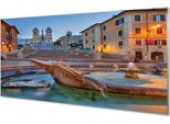 Spritzschutz 100x50 Wandkunst Rom Sonnenuntergang Brunnen Gebäude