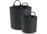 Bagbase BG728 | Trug In Feltro 30 X 30 Cm (S) O 40 X 40 Cm (M) - Colore: Charcoal Melange - Taglia: S