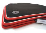 Tappetini Adatti Per Skoda Scala E Kamiq Tappetini Auto Accessori Premium Velours Sport Tuning (Nubuck Rosso Finiture Bianche) Set Di 4 Velours Nero