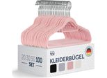 Blumtal 100 Pezzi Appendiabiti Salvaspazio Con Rivestimento In Velluto - Appendiabiti Antiscivolo Di Con Portacravatte, Ruotabile A 360°, Rosa