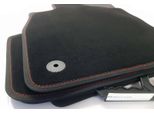 Tappetini Per Seat Leon 4 Iv (Kl) / St / Cupra Leon Fit Velours Tappetini Interni Premium Con Doppie Cuciture Rosso Nero, 4 Pezzi