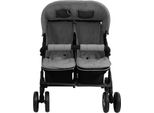 Vidaxl Passeggino Gemellare Grigio Chiaro Acciaio