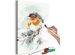 Tessuto Non Tessuto Painting By Numbers - Uccello Sull'albero Di Natale 40X60 Cm Animali N-A-1181-E-A