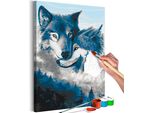 Tessuto Non Tessuto Painting By Numbers - Lupi In Amore 40X60 Cm Animali N-A-1205-E-A