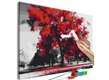 Tessuto Non Tessuto Pittura Per Numeri - Albero Espressivo 60X40 Cm Paesaggi N-A-1208-E-A