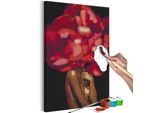Pittura In Tessuto Non Tessuto Con Numeri - Testa Floreale 40X60 Cm Persone N-A-1281-E-A