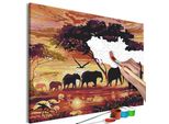Tessuto Non Tessuto Pittura Per Numeri - Passeggiata In Famiglia 60X40 Cm Paesaggi N-A-1236-E-A