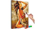 Pittura In Tessuto Non Tessuto Con Numeri - Donna Sexy 40X60 Cm Persone N-A-1293-E-A