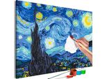 Tessuto Non Tessuto Painting By Numbers - Van Gogh's Starry Night 60X40 Cm Abstract N-A-1345-E-A