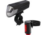 Set Di Illuminazione Led Usb Ricaricabile Fischer Twin, Luce Frontale Fino A 80 Lux, Commutabile A 40 Lux/20 Lux, - 1 Pezzo (50635)