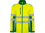 Roly Workwear HV9303 | Antares Giacca Softshell Hi-Viz Con Strisce Riflettenti - Colore: Garden Green 52/Fluor Yellow 221 - Taglia: 4XL