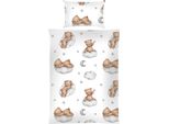 Biancheria Da Letto Per Bambini 2 Pezzi (100X135Cm / 40X60Cm), 100% Cotone - Biancheria Da Letto Per Bambini Con Motivo - Orso Cloud