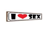 Vianmo Insegna In Legno 10X46 Cm I Love Sex