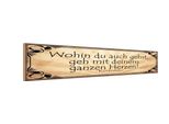 Vianmo Insegna In Legno 10X46 Cm Wohin Du Gehst Geh Mit Herzen
