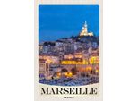 Vianmo Insegna In Legno 30X20 Cm Marseille Frankreich Kirche Nacht