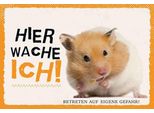 Vianmo Insegna In Legno 20X30 Cm Hamster Hier Wache Ich Eigene Gefahr