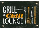 Vianmo Insegna In Legno 20X30 Cm Grill & Chill Lounge Grillen