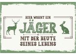 Vianmo Insegna In Legno 20X30 Cm Hier Wohnt Ein JäGer Mit Der Beute