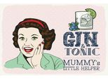 Vianmo Insegna In Legno 20X30 Cm Lustig Gin Tonic Mummy´S Helper