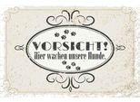 Vianmo Insegna In Legno 20X30 Cm Vorsicht Hier Wachen Unsere Hunde
