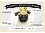 Vianmo Insegna In Legno 20X30 Cm Tiere Mops Willkommen Wohne Hier