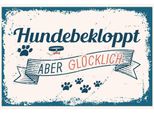 Vianmo Insegna In Legno 20X30 Cm Hundebekloppt Aber GlüCklich Blau